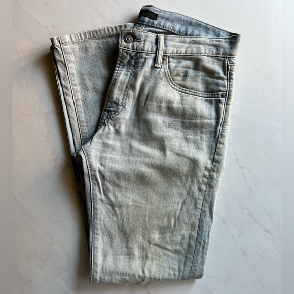 Distressed Slim Straight Jeans - Picture 1 of 9